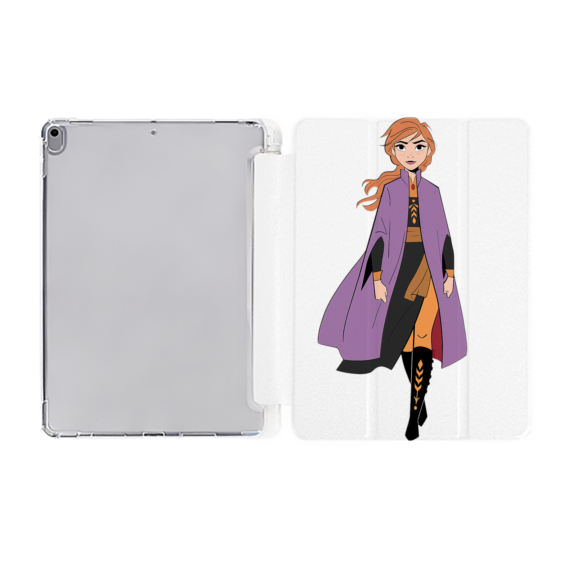 （画像用） アナと雪の女王 アンナ エルサ Frozen Anna Elsa IPad ケース ペン収納付き 三つ折りスタンド PUレザー×シリコン 対応機種9.5/10.5/10.9インチ